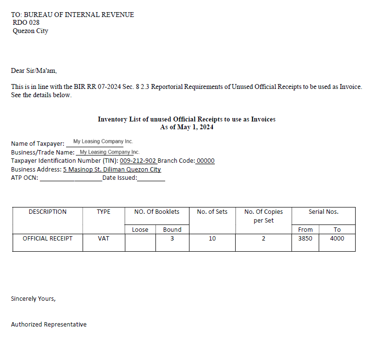 How to Register Invoice per RR 7-2024?