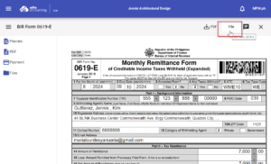 BIR Form 0619E: Monthly Expanded Withholding Tax Return